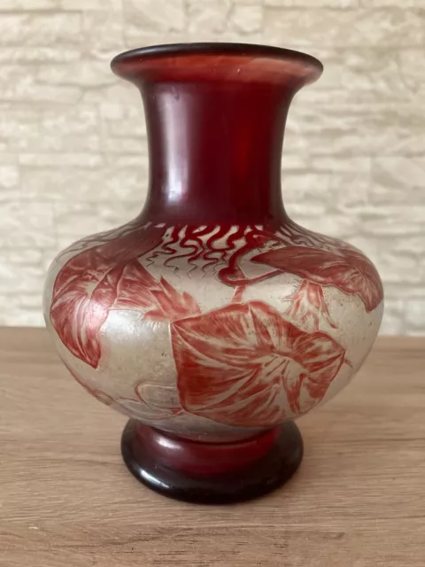 Jugendstil Sammlerglas Vase  Volubilis  Desire Christian Meisenthal um 1900-07