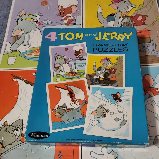 Vtg Whitman 1969 4 TOM and JERRY Puzzles # 4297 Please Look At  Photos