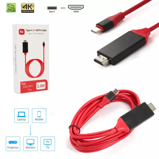 Typ-C zu HDMI Kabel 4K USB C auf HDMI Converter Adapter für Laptop PC Handy DE