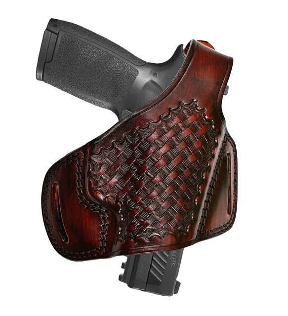 LEATHER PANCAKE HOLSTER Fits Beretta 92FS, 92x Performance, M9 A1 A3 A4