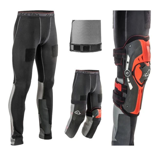 Pantaloni ortesi Acerbis X-KNEE GECO nero grigio mutande enduro motocross