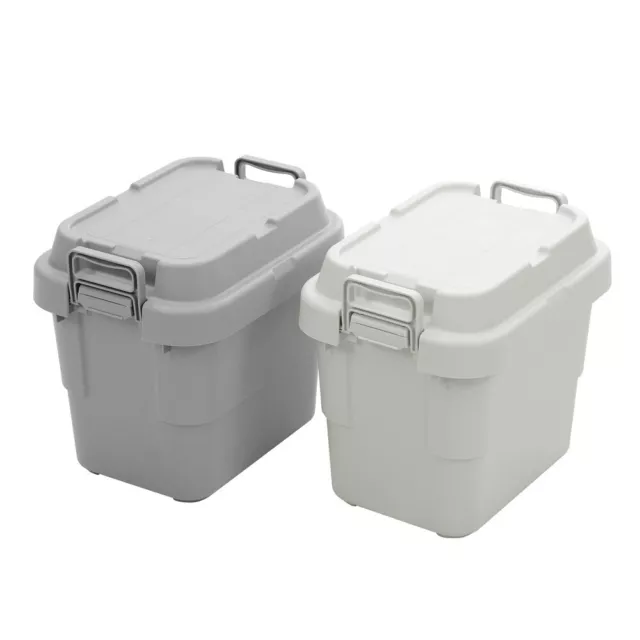 3 x STORAGE BOXES w/LID & LOCKING HANDLE 22LT Stackable Container Tote Organiser