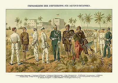 Uniformen der Schutztruppen für Deutsch Ostafrika Kolonie Faksimile 19 Häuptling