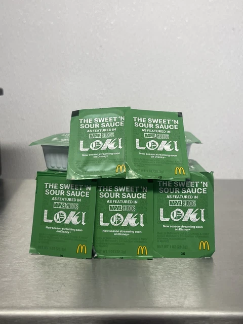 10 MCDONALDS LOKI SWEET ‘N SOUR SAUCE PACKETS DIPPING SAUCE Free Ship