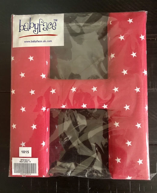 Fabric Covered Wall Letter - Red with White Stars - Letter H