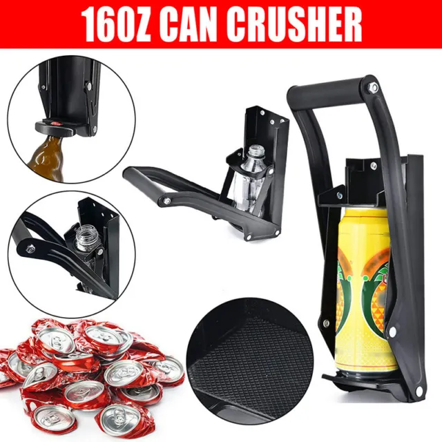 Heavy Duty Aluminium Can Crusher Wall Mount Bottle Opener Beer Soda Smasher AU