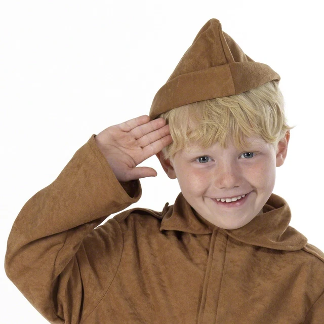 CHARLIE CROW KIDS WW1 or WW2 Army Uniform Envelope Hat Fancy Dress
