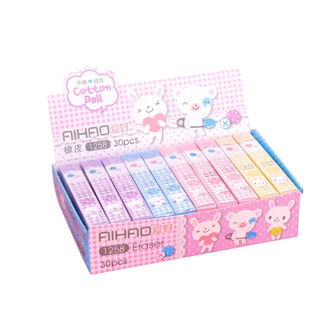 1pcs Long Strip Eraser Kawaii Stationery Eraser For Kids Novelty Cute Eraser Pe