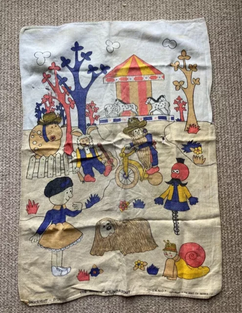 The Magic Roundabout Teatowel, 1971, Original and Rare Used, Blackstaff