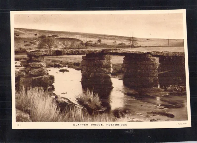 D4028 UK Clapper Bridge Postbridge Tucks vintage postcard