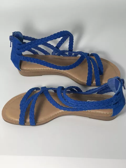 CARLOS by Carlos Santana Womens Amara Blue Casual Strappy Flat Sandal Size 6 3