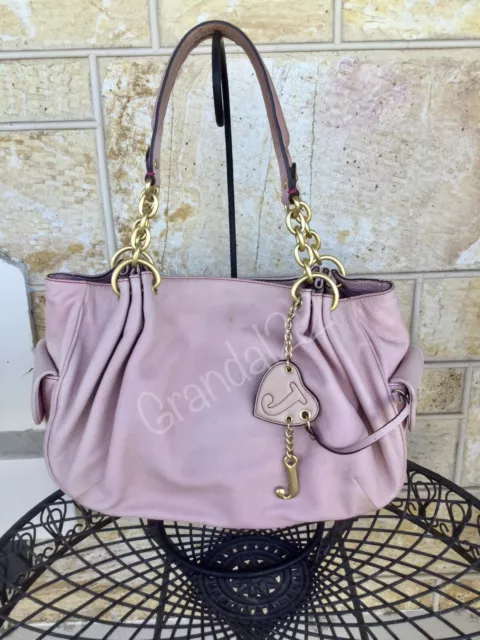VINTAGE Y2K RARE Juicy Couture Baby Pink Leather Large Fluffy Handbag ...