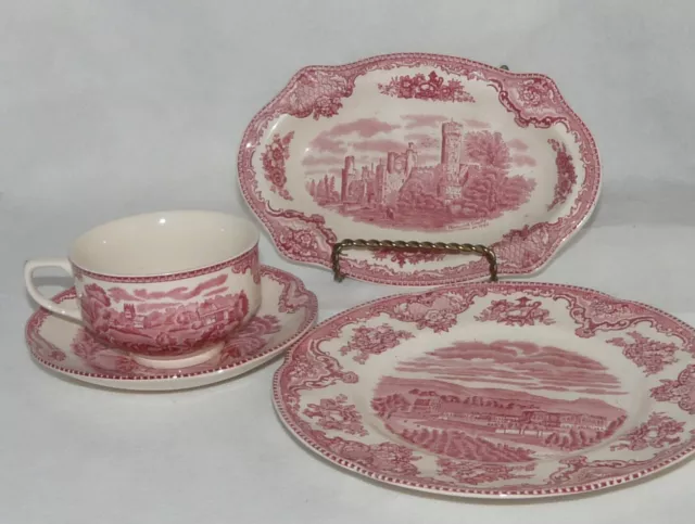 Johnson Bros Brothers England Old Britain Castles rot red Teile zur Wahl