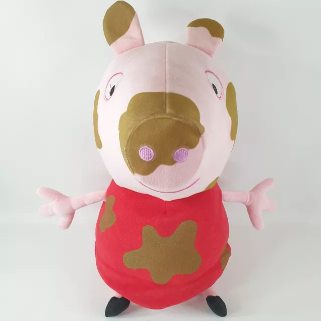 PEPPA PIG Huge 22" Large Muddy Puddles Peppa Pig Plush Toy Red Good Condition