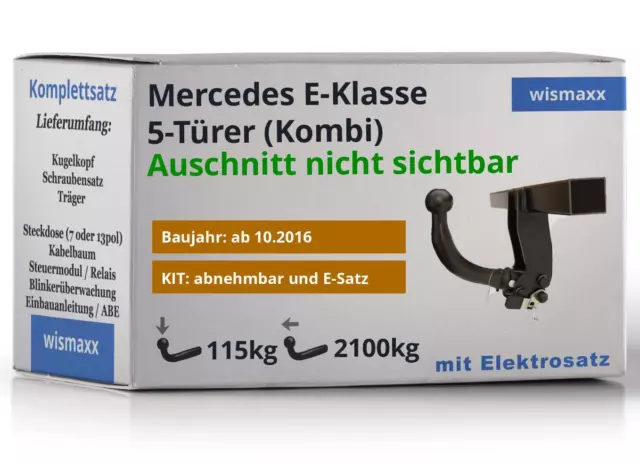 AutoHak Anhängerkupplung abnehmbar für Mercedes E-Klasse Kombi S213 ab 16 13pol