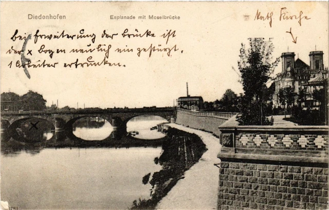 CPA AK DIEDENHOFEN - esplanade with Moselbrucke (454896)