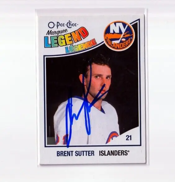 BRENT SUTTER autographed SIGNED '10/11 NY NEW YORK ISLANDERS "O-Pee-Chee" card