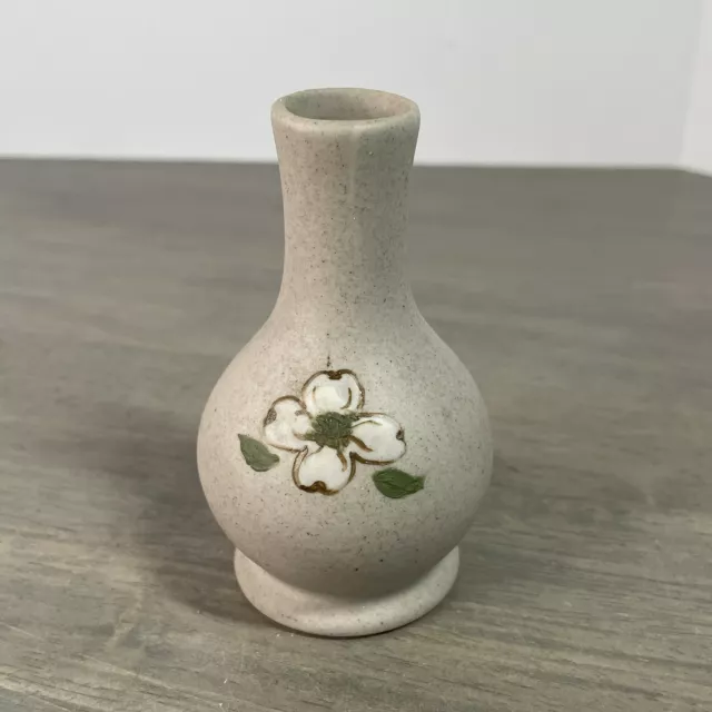 Pigeon Forge Pottery Tennessee Small Vase Dogwood Flower 3.5"