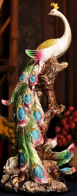 42cm (16.5") Export PEACOCK Statue Sculpture Figurine Statue Feng Shui