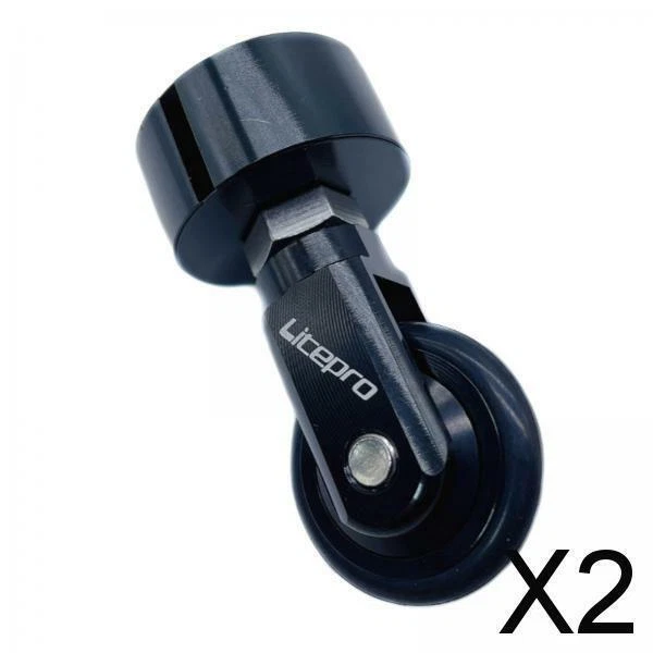 2X Alloy Folding Bike Easy Wheel 33.9mm Seatpost Mounted EZ Wheel Roller Black