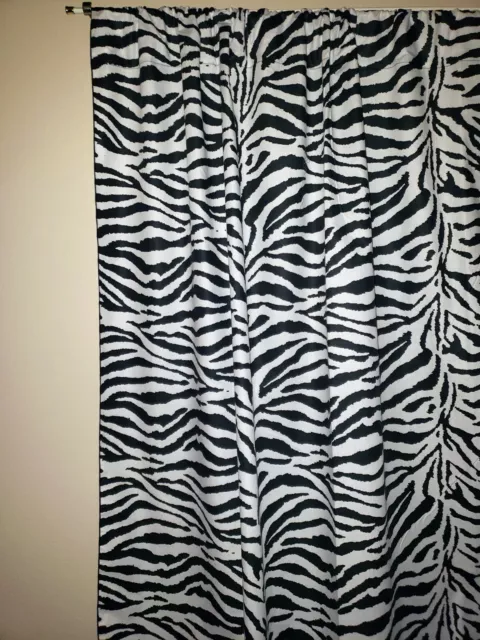 Cotton Zebra Print Curtain Panel 58" Wide Stage/Photography Backdrop