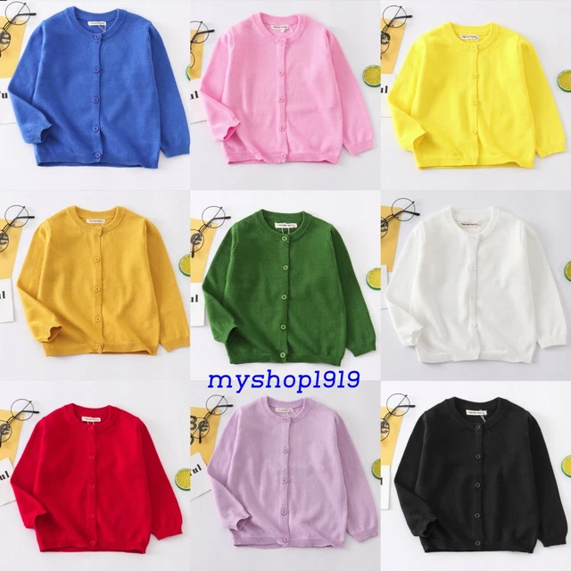 Girls Cardigan Autumn 100% COTTON Sweater Long Sleeve Jumper Age 2-7 years