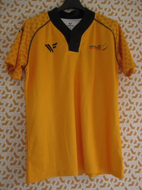 Maillot rugby ARBITRE FFR Midi Pyrénées jaune vert shirt S