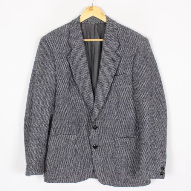 Harris Tweed Mario Barutti Hommes Veste Blazer Taille ~EU48 UK / US38 Gris Laine