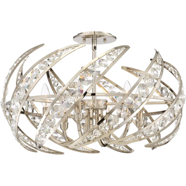 James Allan QZCF81909 Glenna 6 Light 25"W Semi-Flush Ceiling - Nickel