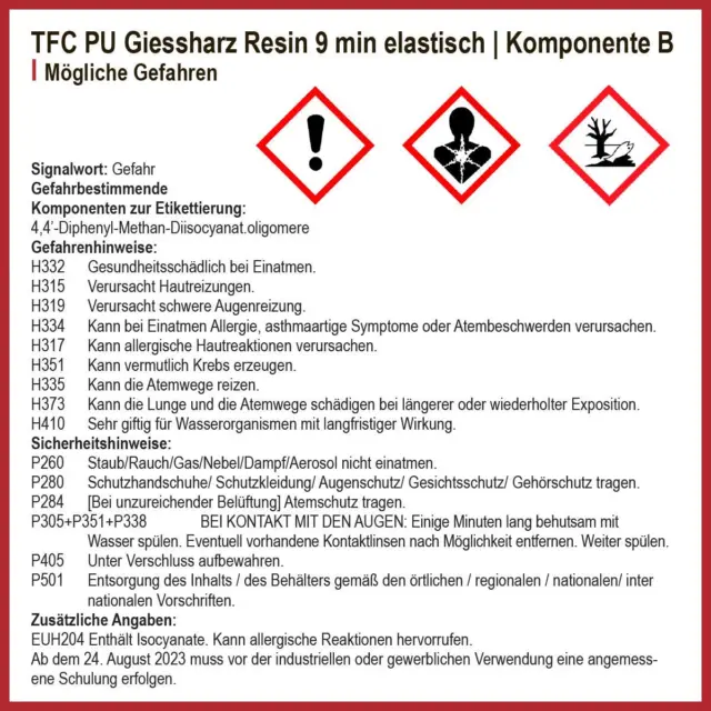 TFC PU Polyurethan PUR Schnell Giessharz Resin Modellbau 9min 1:1 1kg 3