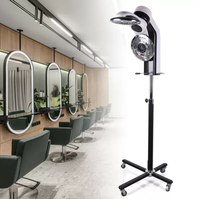 Adjustable Electric Hair Dryer Hair Steamer Rolling Base Wheel 360°Rotation 900W