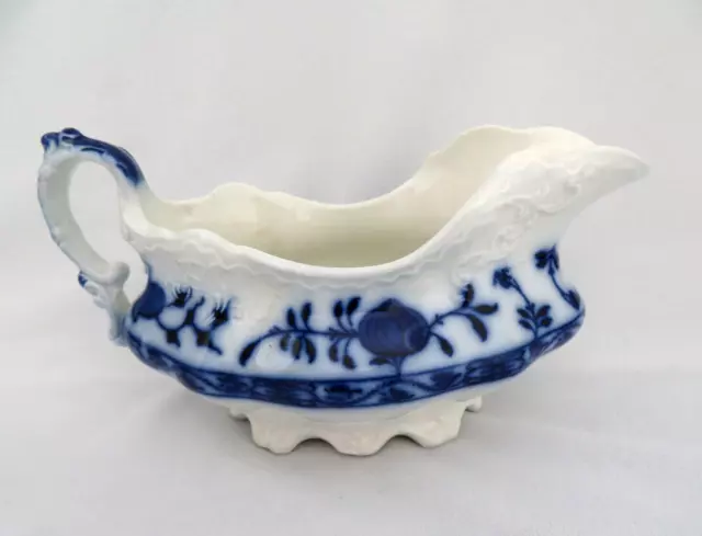 Johnson Bros. England ~ HOLLAND Flow Blue Gravy Sauce Boat ~ Circa 1900