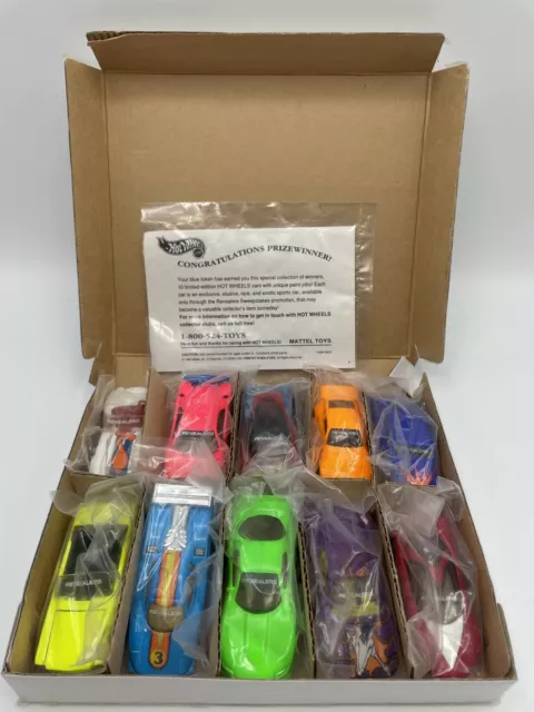 Juego de 10 autos vintage Hot Wheels Revealers ficha azul ganador con certificado 1992