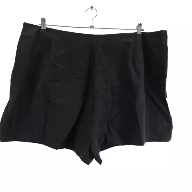 asos design curve womens shorts black textured pleat front size 22