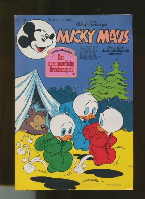 Micky Maus  1981  Heft Nr.  41  mit Beilage  Ehapa Verlag  Z 1