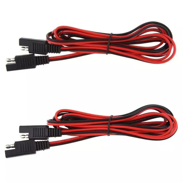 2x 2m SAE to SAE Connector Extension Cable 18AWG Harness Quick Disconnect