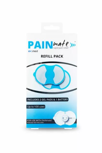 3 x Sets Of Pain Mate Gel Pads Refill Pack + Battery  for Painmate Tens Machine