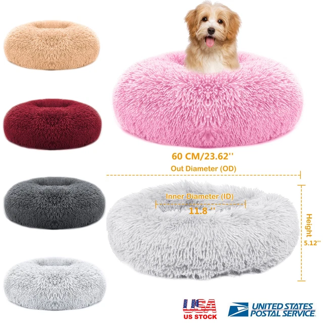 Soft Plush Round Pet Bed for Cats Small Dogs Self Warming Sleeping Cozy Kennel