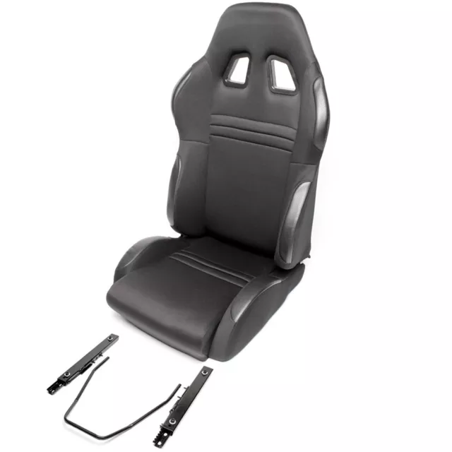 1X TA Technix Sport Seat half-Shell Left Driver Side Black + Sliding Rail