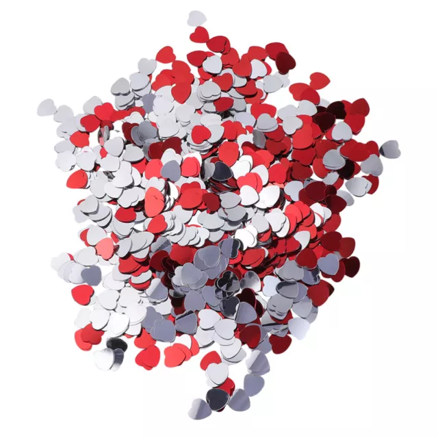 2 Pack Heart Foil Table Scatter for Wedding or - Red/Silver