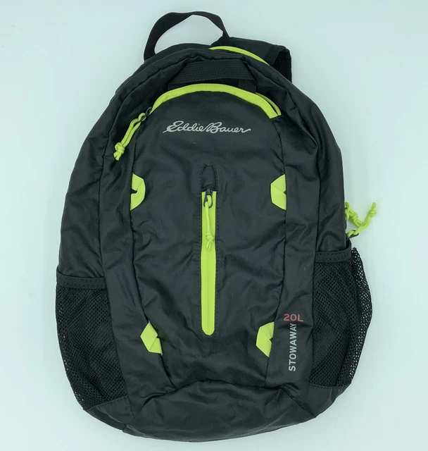EDDIE BAUER STOWAWAY 20L Black Hiking Day Pack Backpack 19.95 PicClick