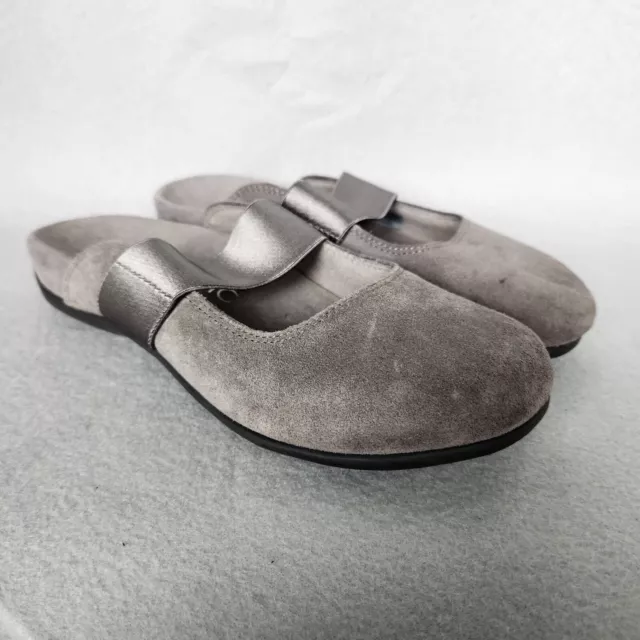 Vionic Shoes Gray 7 Women's Laurel Suede Mule Clog Slide Closed Toe Arch Support