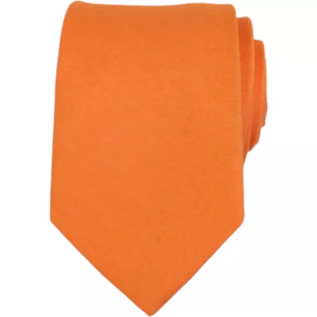 1901 NORDSTROM Mens Slim Tie 2.5 Orange Solid Cotton Summer Wedding Necktie