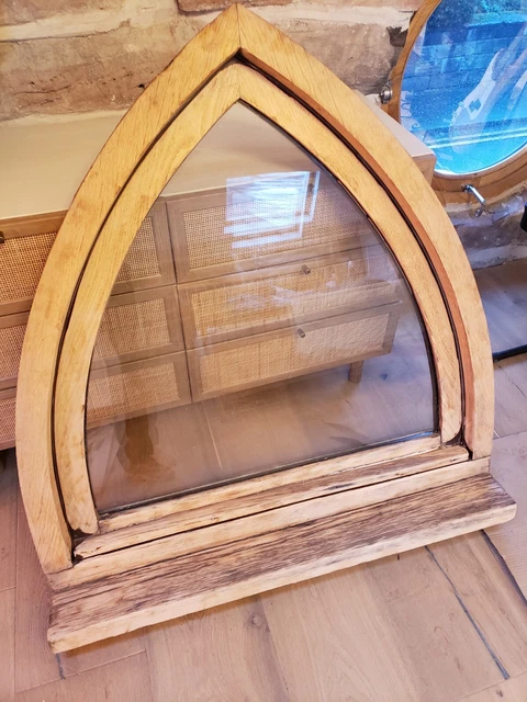 Antique Arched Oak Window