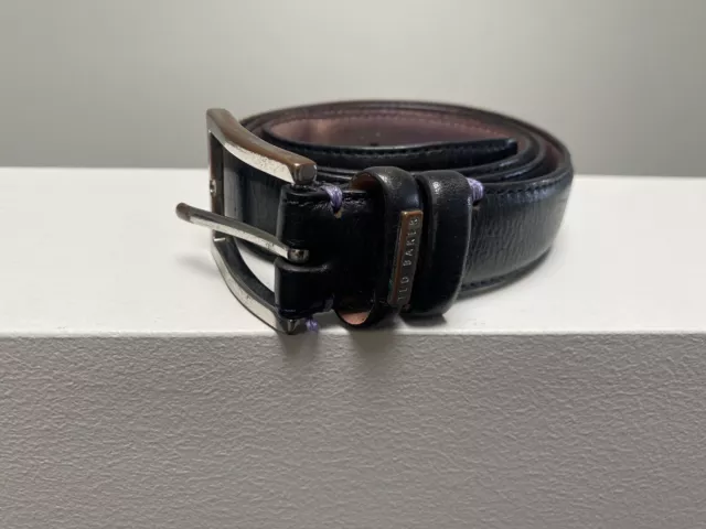 Ted Baker Black Leather Belt Size: 30”