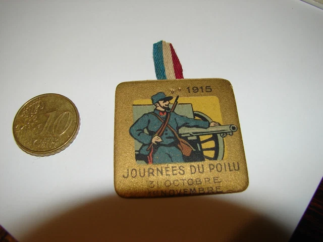insigne papier WW1 Guerre 1914/1918 JOURNÉE POILU PARIS 14 juillet 1916 ORIGINAL