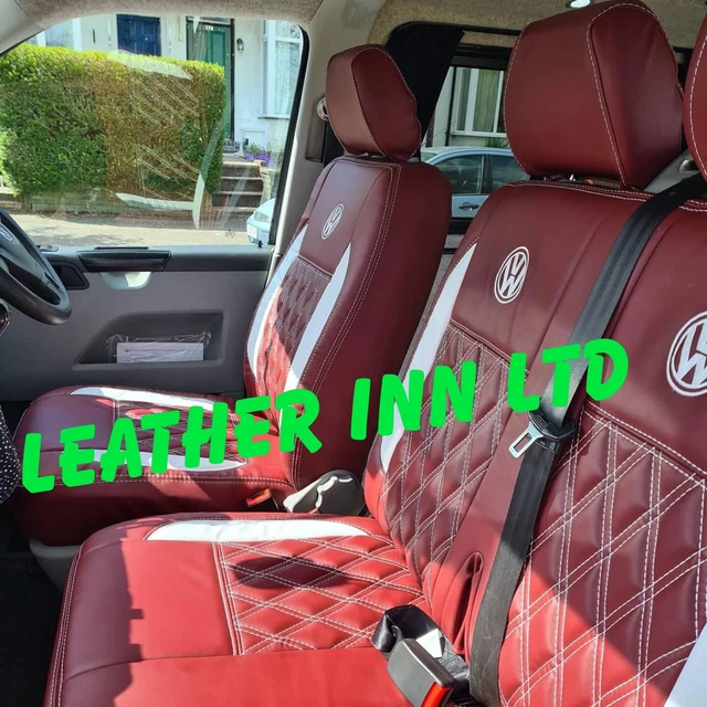VW TRANSPORTER T5 T6 Seat Covers 3 Seater front row 1+2 With 2 Armrest With logo £170.00