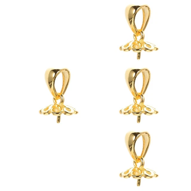 4 piezas colgante de perlas cierre collar plata fina hebillas