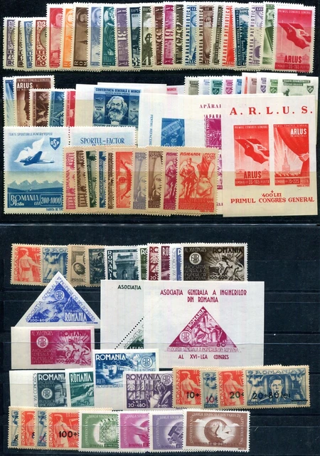 RUMÄNIEN 1945 827-928 ex ** POSTFRISCH JAHRGANG FAST KOMPLETT(F6570b