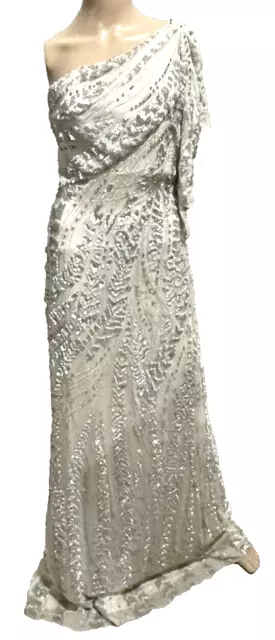 Jenny Packham Sequin Embellished Long Evening Gown Wedding Dress UK 8 10 US 4 6